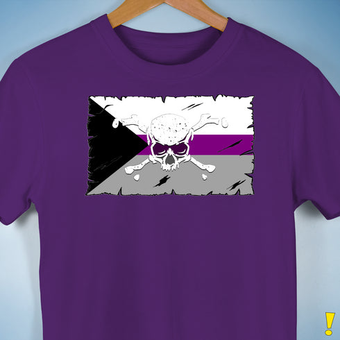 Demisexual Pride Pirate Flag Premium Unisex T-Shirt - Purple